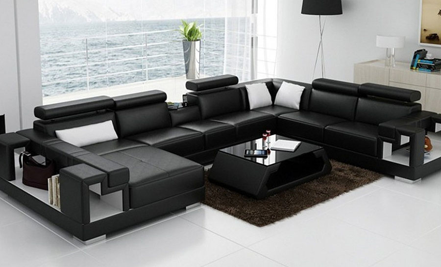 Lumere - U Leather Sofa Lounge Set